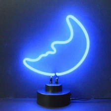 Blue Moon Neon Sculpture - Real Glass Tubes - Lamp - Sign
