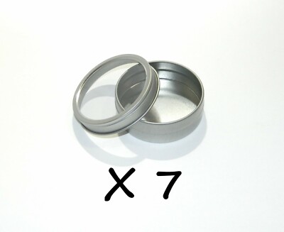 2 oz Round Metal Window See Through Slip-Lid Tin Can Survival Craft Container X7