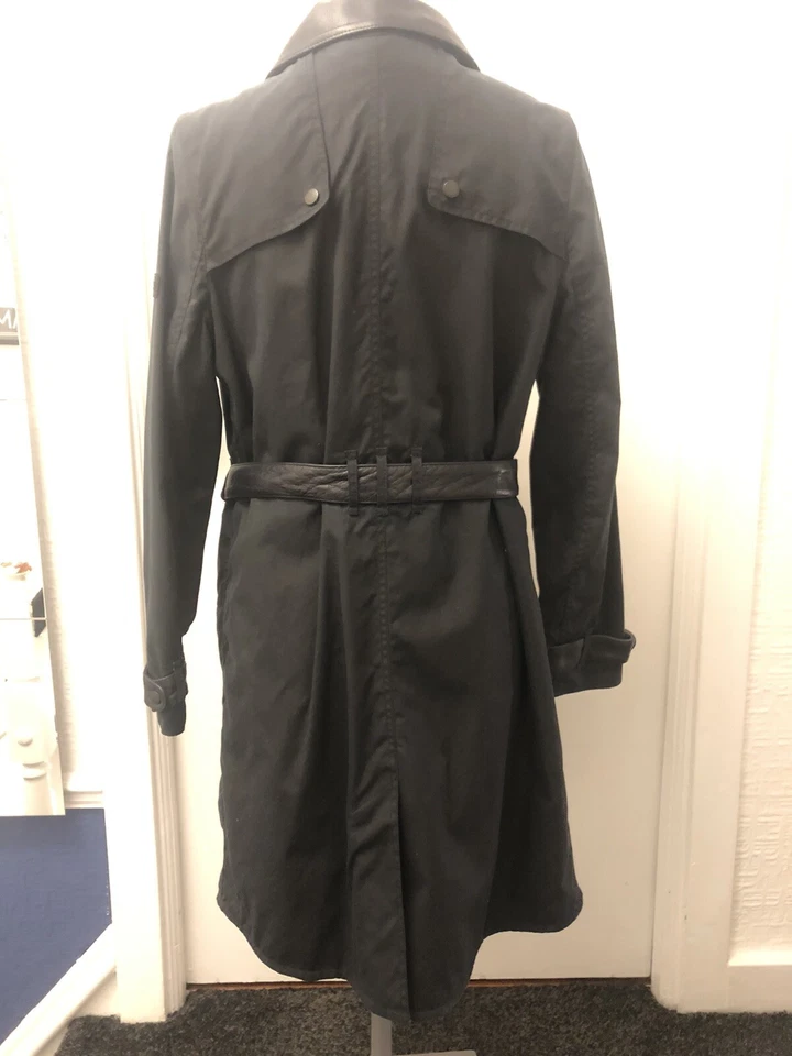 Barbour International Black Ladies Trench Coat Size 14  - Image 3 of 4