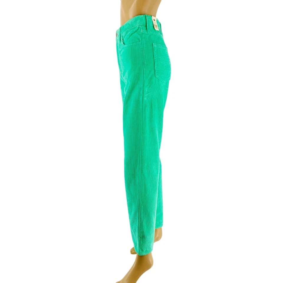 Levi's Women Green Ribcage High Rise Straight Fit Ankle Corduroy Pants W29 L29 - Image 3 of 4