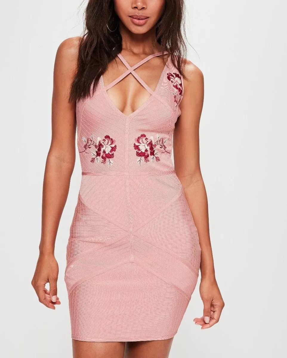 Missguided pink bandage clearance dress