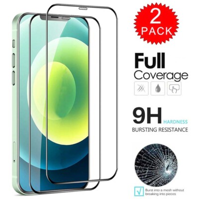 For iPhone 11 XR 12 Pro 12 Pro Max 9H Full Cover Tempered Glass Screen Protector