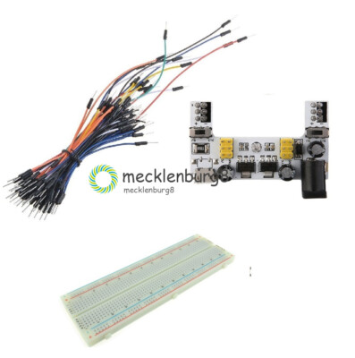 65PCS Jump Cable Wires+MB102 Power Supply Module + 830 Solderless PCB Breadboard
