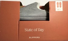 State of Day Women's Slippers Grey w/ Faux Fur Lining Medium 7-8 New
