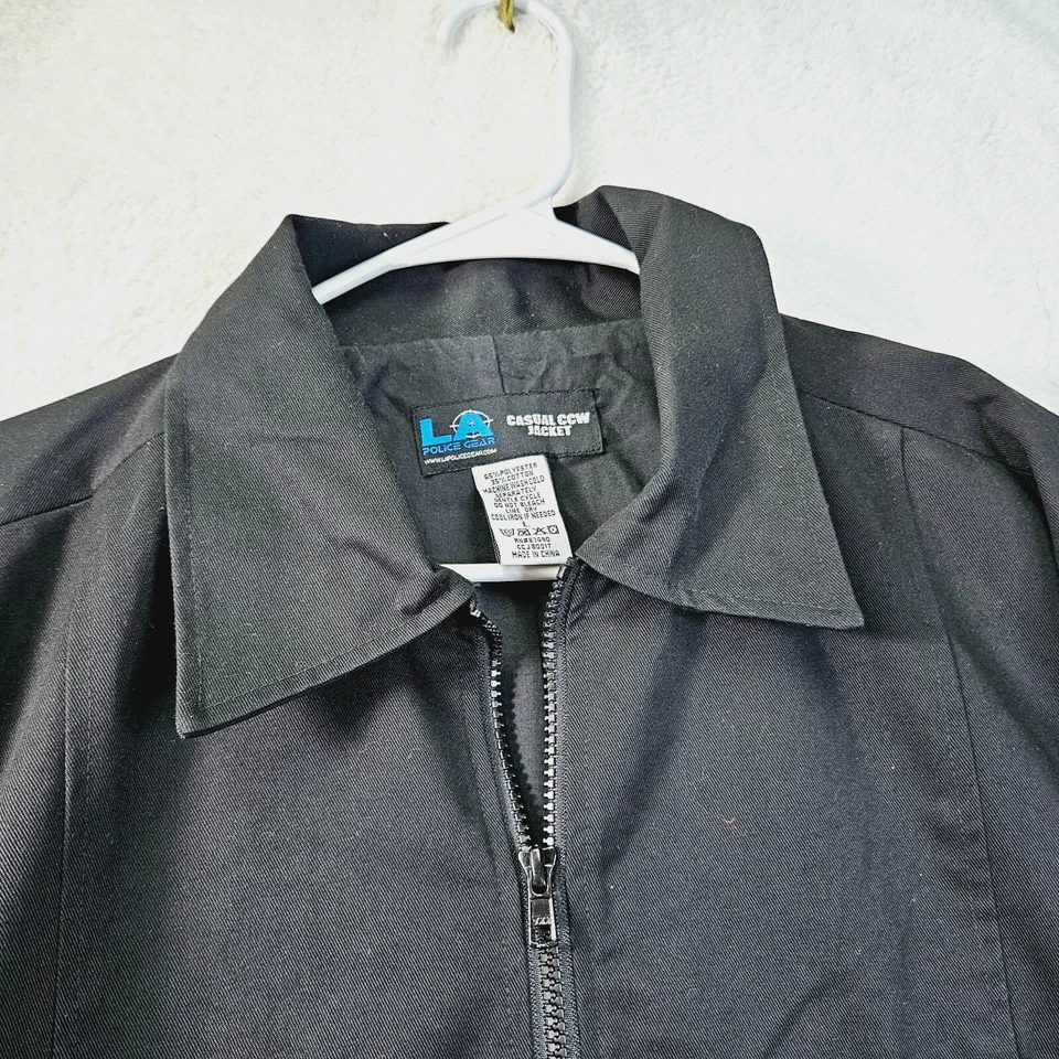 Casual Conceal Carry Weapon L Jacket Mens LA Police Gear Coat Black Zip Close - Image 2 of 4