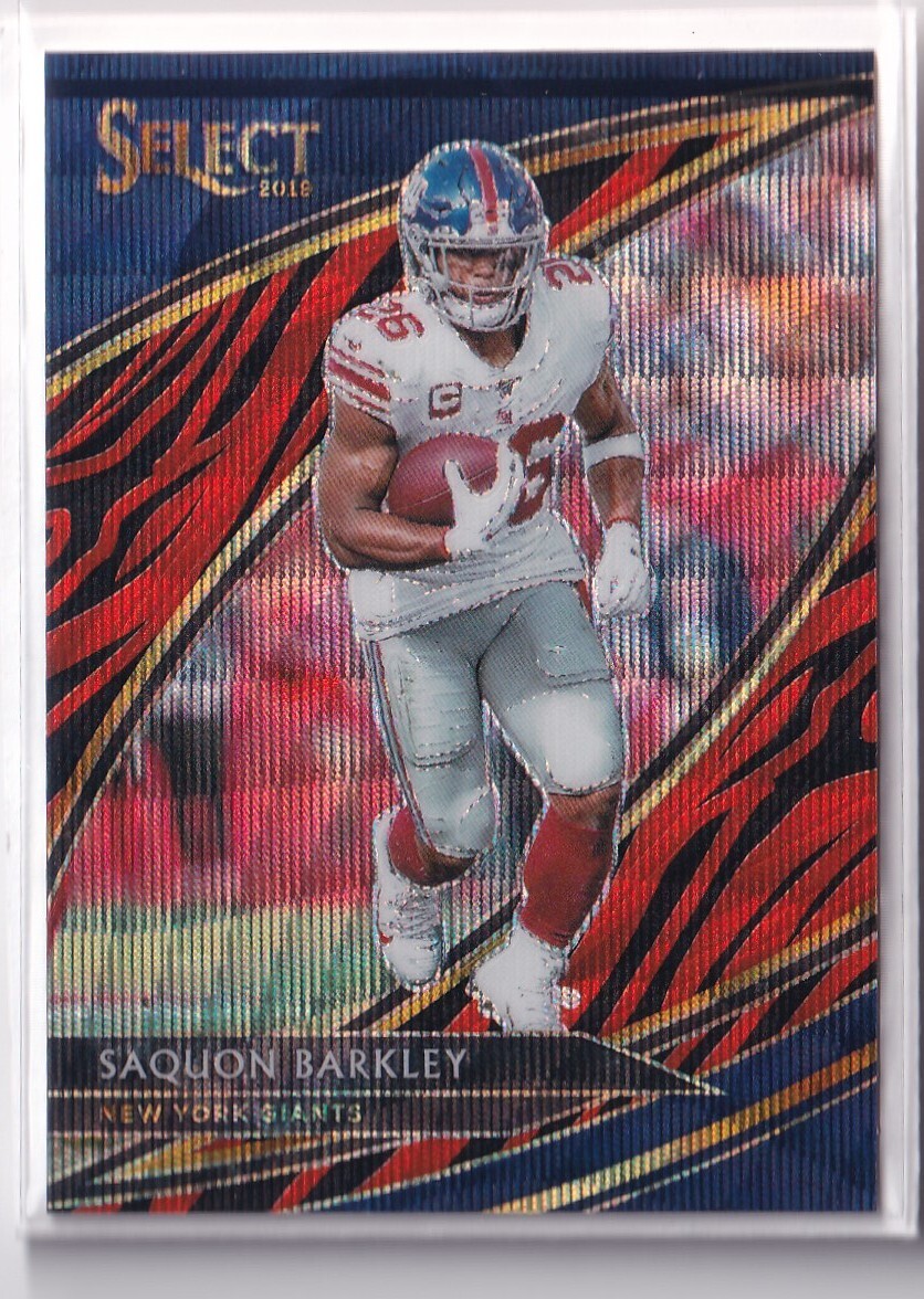 Saquon Barkley 2019 Panini Select FIELD LEVEL TIGER STRIPE PRIZM SSP (2nd Year)