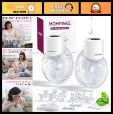Hands-Free Electric Breast Pump, Double Pump, 12 Suction Levels, Portable, Low N
