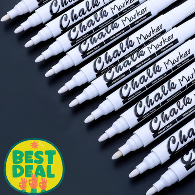 White Liquid Chalk Markers for Blackboard Window Marker for Glass Washable Crayo