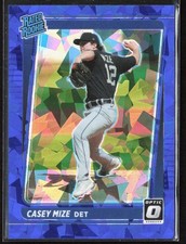 2021 Panini Donruss Optic Casey Mize Blue Cracked Ice Prizm /7 Rookie Card #39