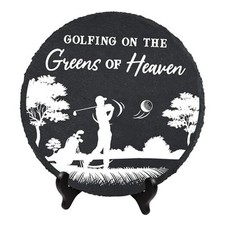 Golfing Memorial Stone, Golfing with Angels, Sympathy Gift Golfer Wings Stone