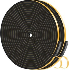 33 Ft 1/4x1/4 inch Black Foam Insulation Tape Weather Stripping Door Seal