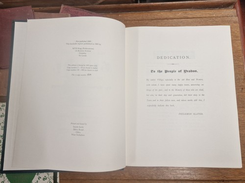 Guiseley History Philemon Slater Limited Edition Facsimile Reprint Yorkshire (photo 2)
