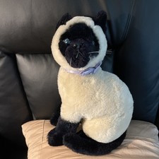 Vintage 1980 Dakin Fun Farm Siamese Striking Blue Eyed Plush Cat Kitty 12"   