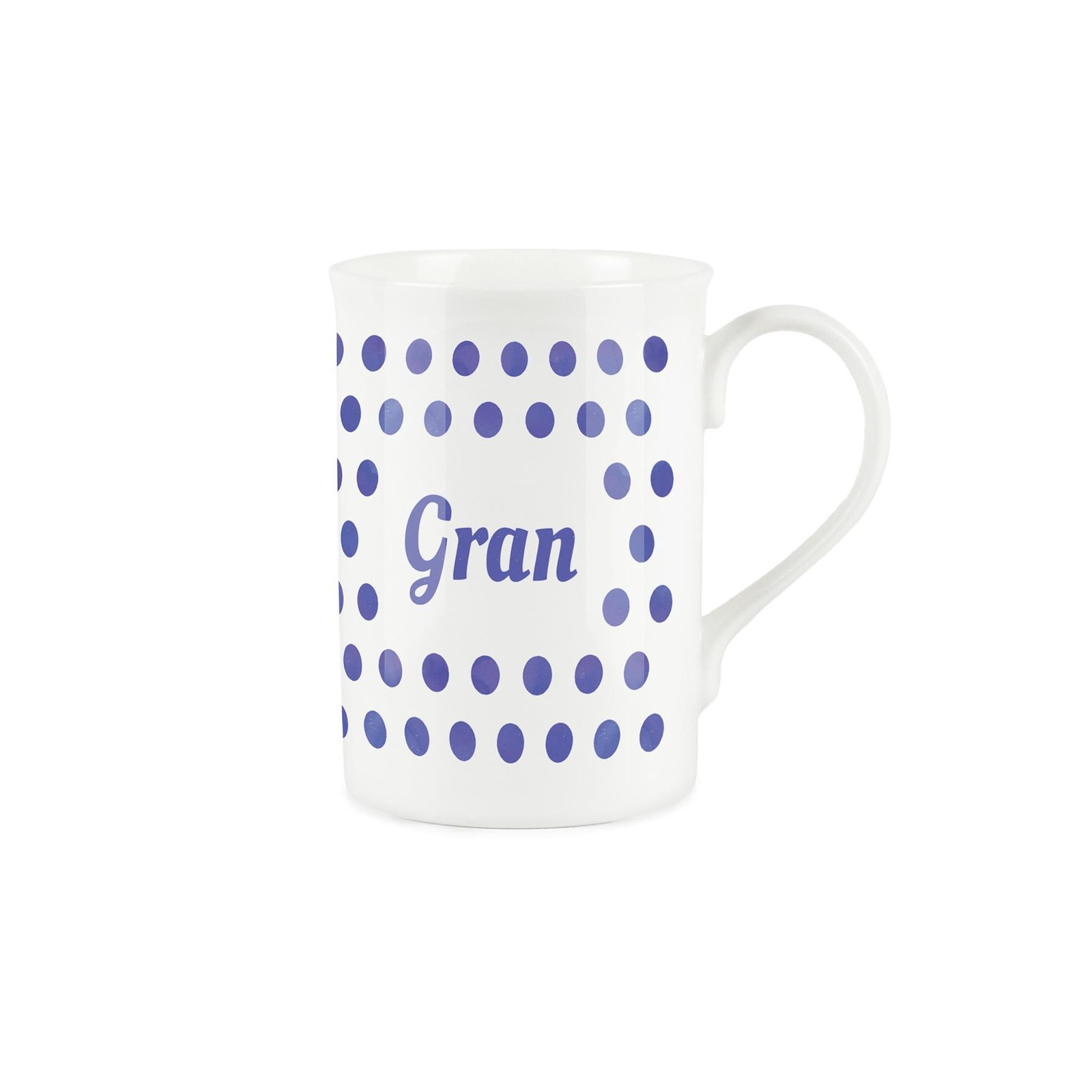 Gran Mug - Polka Dots Indigo Bone China Tea/Coffee Gift for Grans