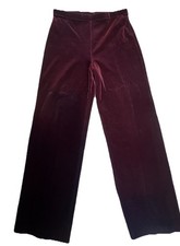 Vintage Y2K Act III Velvet Pants Womens 16 Burgundy Gothic Stretch Hippie Rocker