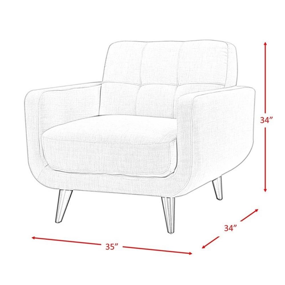 Pemberly Row Contemporary Accent Chair with Tufted Back Cushions in Teal