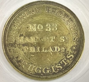 early Philadelphia post hard times merchants store card token
