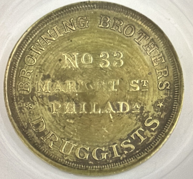 early Philadelphia post hard times merchants store card token