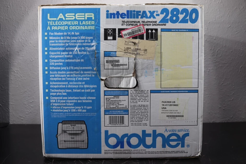 Brother IntelliFax-2820 All-In-One Laser Printer Brand New Never Used - Image 4 of 4