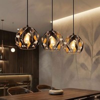 HäNgelampe Pendelleuchte Wohnzimmerlampe 3 Flammig Kristall Goldfarben H 150 Cm