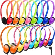 Wensdo 24 Pack Classroom Headphones Bulk for Kids School Class Set Headphones fo