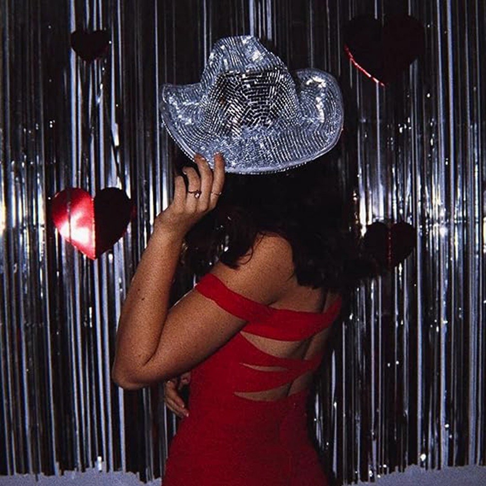 APL Cappello Cowgirl Spaziale Glitterato Scintillante per Uomo e Donna Come Accessorio per Feste4960