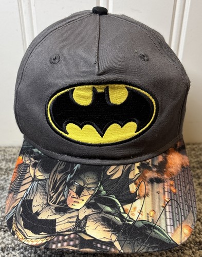 Batman DC Comics Hat Youth Cap SnapBack Dark Grey Superhero Great Condition
