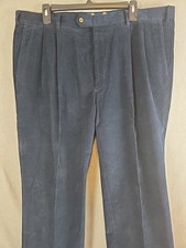 Lauren Ralph Lauren Mens 40x32 Corduroy Pants Navy Pleated Cuffed Preppy Retro