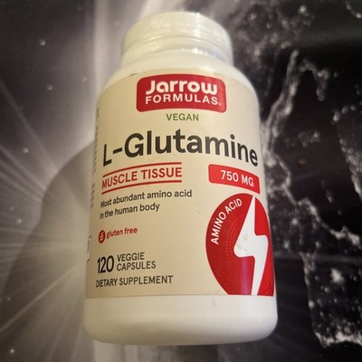 NEW Jarrow Formulas L-Glutamine 750MG 120 Veggie Capsules EXP: 08/2025