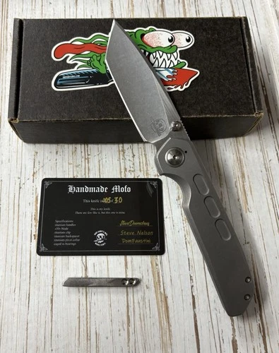 Bad Habits Mfg Custom Knives Handmade MOFO #005 Of 30 Ti Scales S30V