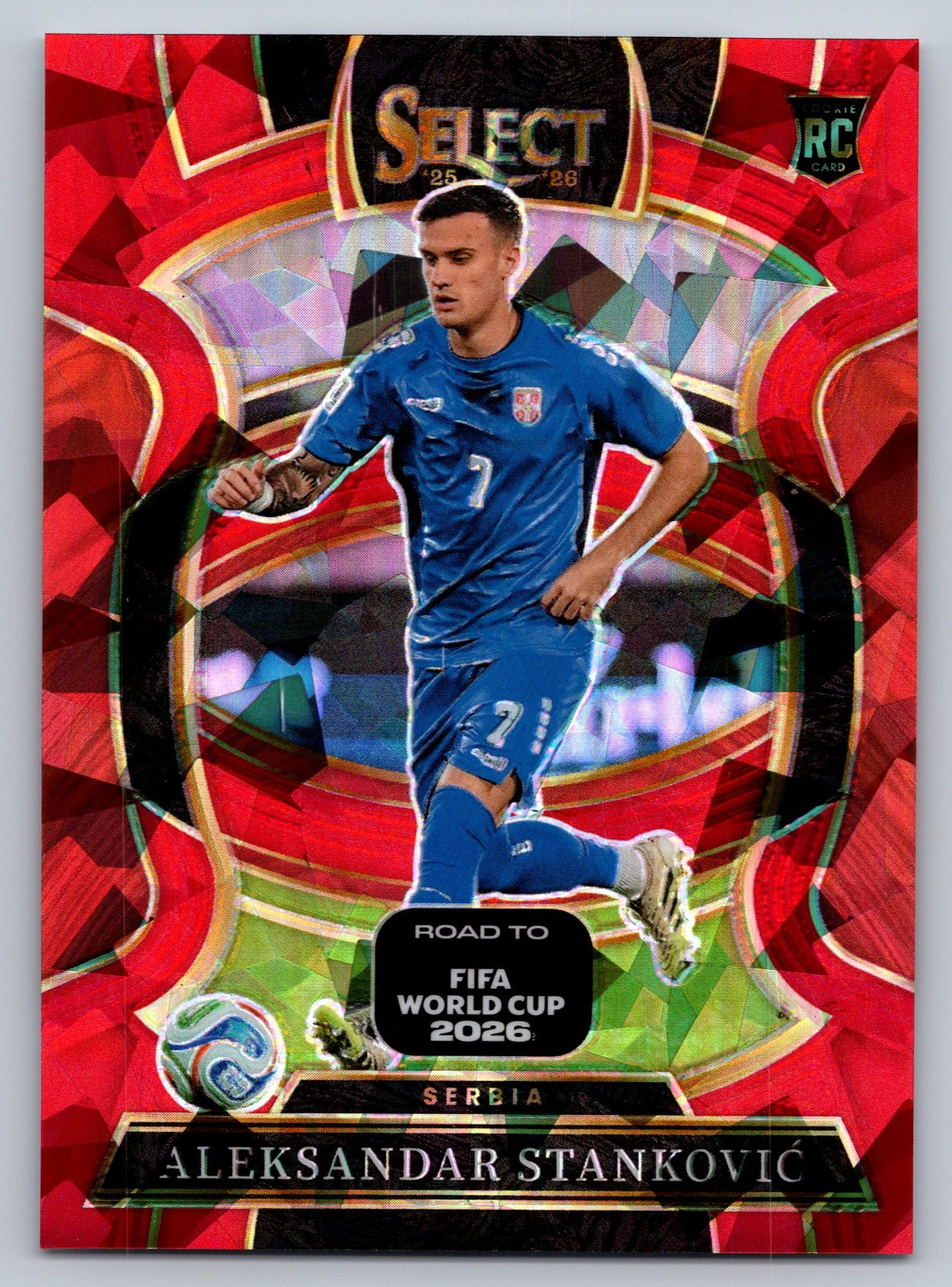 2025-26 Panini Select Road to FIFA World Cup #55 Aleksandar Stankovic Red Ice RC