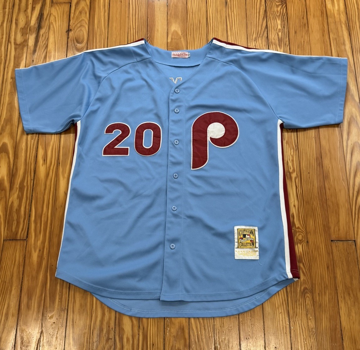 Mitchell & Ness Mike Schmidt Philadelphia Phillies Jersey Powder Blue Sz 52