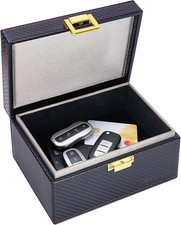 Faraday Box Car Key Fob Protector RFID Signal Blocker Carbon Fiber Cage Black