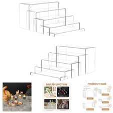 Acrylic Display Risers 10 Pcs Clear Rectangular 7'-8'-9' L For Jewelry Cupcake