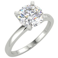 1.54 Ct Round Cut VS2/D Solitaire Diamond Engagement Ring 14K White Gold