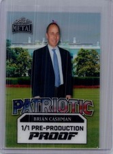 Brian Cashman 2025 Leaf 4th Of July Baseball 1/1 Pre Production Proof