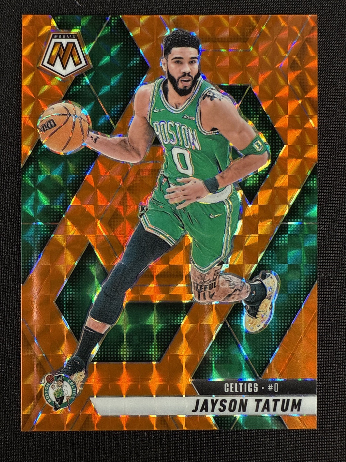 Jayson Tatum 2024-25 Panini Mosaic Basketball Orange Mosaic Prizm /249 #188
