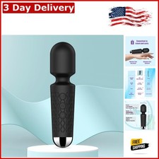 Compact Black Silicone Massager - 20 Speeds for Tension Relief Sports Recovery