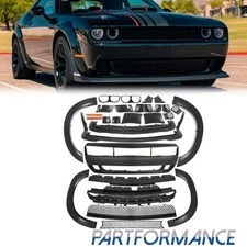 Full Front Bumper Cover + Lip + Fender Flares Kit Fit 2015-2023 Dodge Challenger