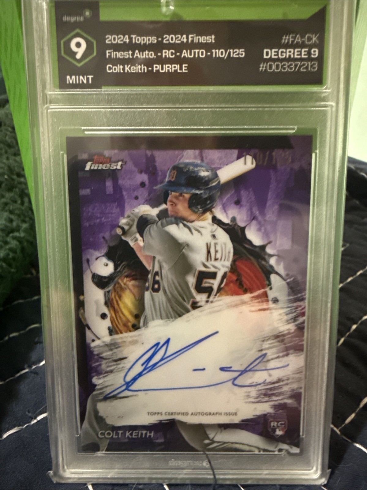 2024 Topps Finest Autographs Colt Keith #FA-CK Purple Refractor 110/125 (AU, RC)