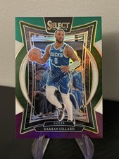 2024-25 Panini Select - Concourse Damian Lillard #55 Green White Purple Prizm
