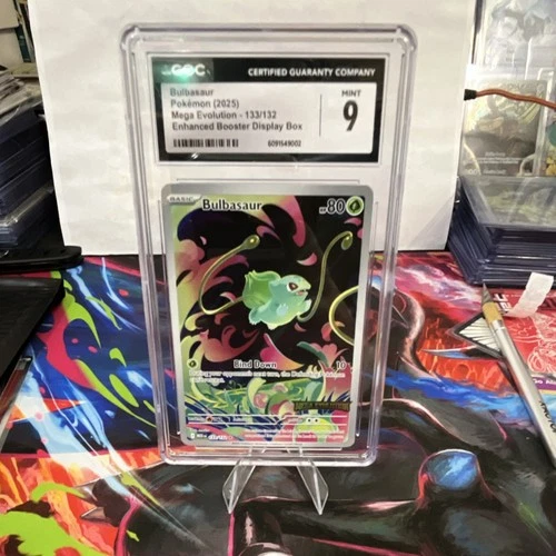 Pokémon TCG Bulbasaur 133/132 Mega Evolution Rare Holo CGC 9 80HP