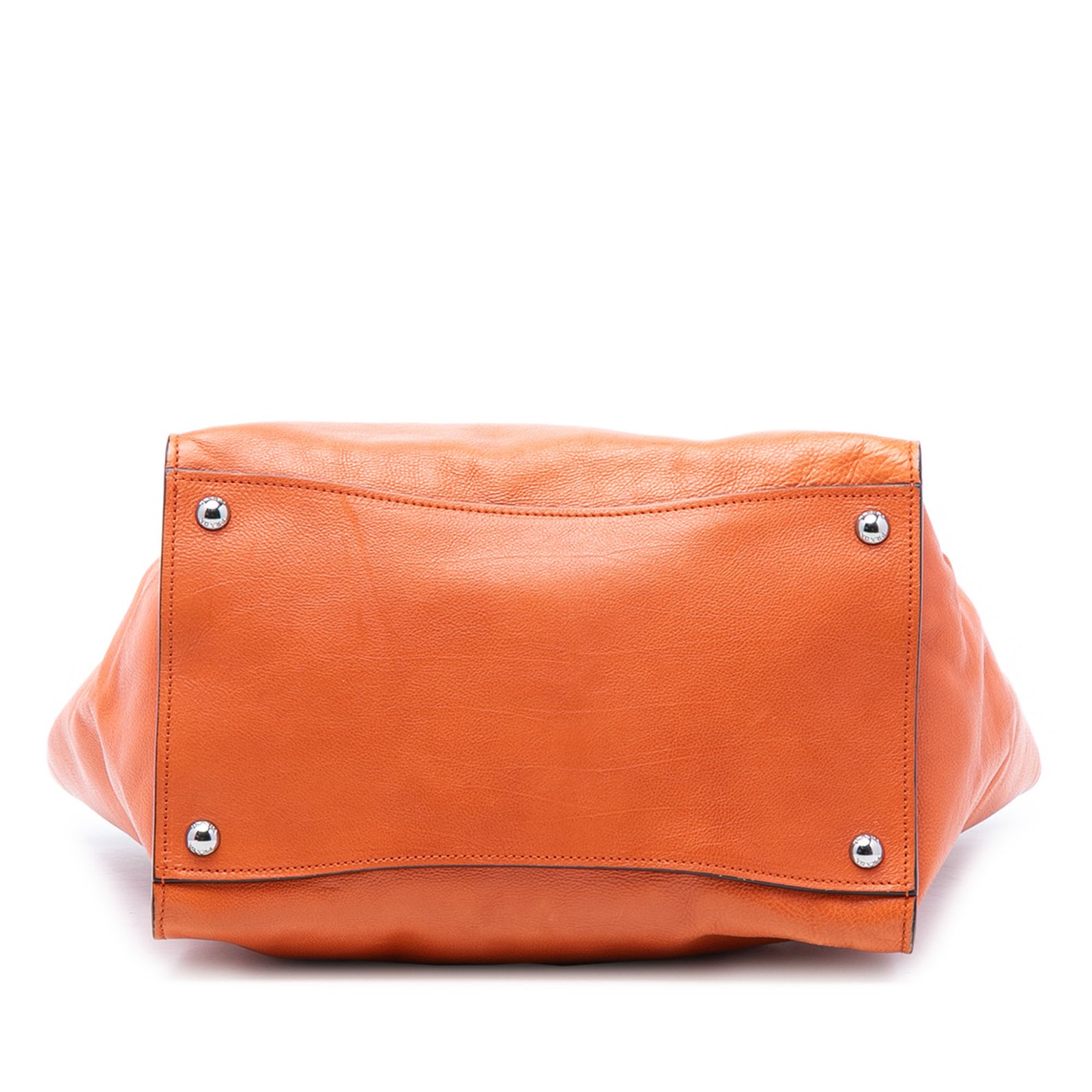 Authenticated Prada Glace Calf Twin Pocket Orange Leather Satchel thumbnail 3