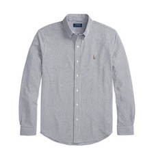 Polo Ralph Lauren Striped Knit Oxford Shirt Newport Navy / White