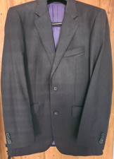 TM Lewin Charcoal Suit 34R 2 Piece London Jermyn Street Formal