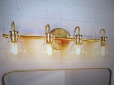 LNC Modern Vanity Light 4-Light Gold 28.5 in. Wall Light with Globe Shade