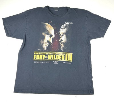 FURY VS WILDER 3 Mens Medium Tyson Fury Shirt Las Vegas Boxing Face Off