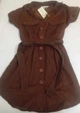 Brown Corduroy Woman's Collar Dress Size Small Button Up Cowgirl Western Cute