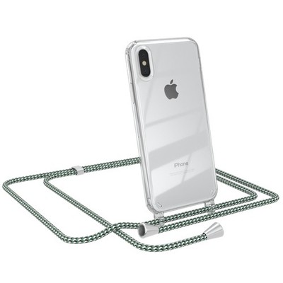 EAZY CASE für Apple iPhone XS Max Hülle mit Band Handykette Silikon Cover Grün