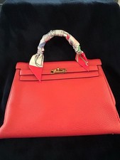 2014 Authentic Hermes Kelly 35 Geranium 2 way in good Pre Loved Condition
